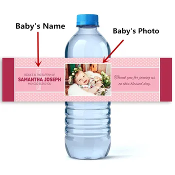 Персонални снимки, бутилки за вода тайна първи рожден ден водоустойчив бутилки за вода етикети Baby Shower Party Supplies 100 бр. етикети