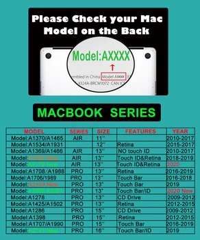 Печат калъф за преносим компютър MacBook Air Pro Retina 11.6 12 13.3 15.4 инча за нов Mac Book 13 15 със сензорен панел +капак на клавиатурата+подарък