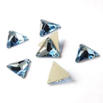 Планински кристал, триъгълник, плоска заден панел кристал стъкло няма коригиране на шиене на кристали Crystal за украса на облеклото рокля Jewel аксесоари