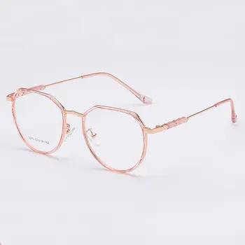 Пластмасови очила рамка и метална рамка очила пълен ръб на очите очила с унисекс очила късогледство оптични очила извити линия