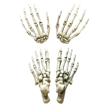 Пластмасови скелет на ръцете и краката, в реален размер за ужас ловуват дом декорации Хелоуин