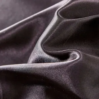 Плътен цвят Сатен изкуствена коприна комплект постелки черен чаршаф копринена легло US Twin Queen King UK Single Double 2/3/4PCS28