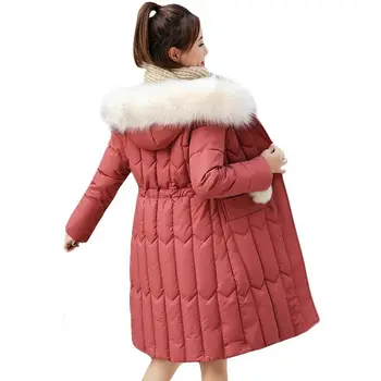 Плюс размер M-3XL памучни палта дамски зимни дебела кожа определяне на парка с качулка дамски топли ватирани якета Дамски меки