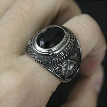 Поддръжка на Dropship Black Stone Eye Ring 316L неръждаема стомана модни бижута горещи продажба пръстен