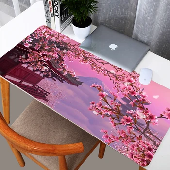 Подложка За Мишка Cherry Blossom Flower Design Голяма Игри Подложка За Мишка Game Мишка Perfect Locking Edge Keyboard Mat