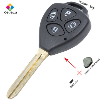 Подмяна на KEYECU Remote Car Key - 4 бутона и честотата на 314,3 Mhz & 4D67 Chip & TOY43 Blade - FOB за Toyota Alphard до 2005 г.