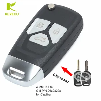 Подмяна на KEYECU нов модернизиран флип дистанционно ключодържател 433 Mhz ID46 за Chevrolet Captiva 2008 2009 2010 2011 2012 2013