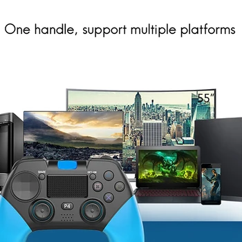 Подходящ за компютър PC Android PS4 домакин Портативен Bluetooth 4.0 вибрации PS4 безжичен геймпад