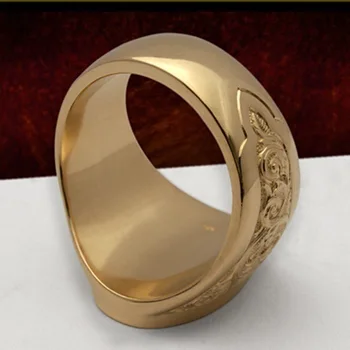 Позлатените пръстен благословията на Дева Мария американската емблема на ръчно изработени религиозни пръстени жени партия хип-хоп рок бижута