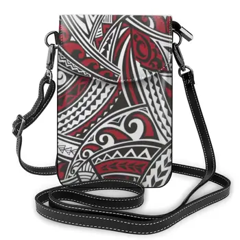 Полинезийски Мини Чанта За Рамо Жени Мобилен Телефон В Чантата Си Хавайски Tribal Печат Жена Пратеник Crossbody Чанта Дами Съединител Ръка Чанта