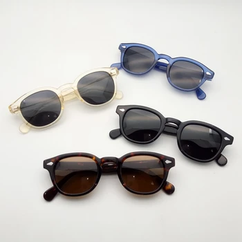 Поляризирани слънчеви очила Мъже, Жени Джони Деп очила на луксозната марка, дизайн ацетат ретро стил шофьор очила с високо качество 0805