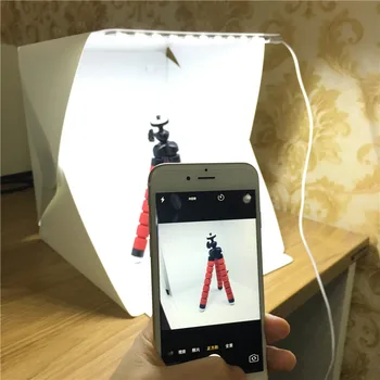 Портативен сгъваем лайтбокс фотографско студио, софтбокс led софтбокс палатка комплект за iPhone Samsang DSLR камера снимка фон