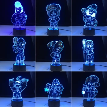 Последните Supercellsss игри 3D Night Light LED цвят илюзия за промяна на часа играчки за деца, подарък за Рожден Ден Home Decor Dropship