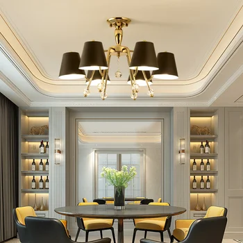Постмодернистская минималистичен полилей хол лампа спалня, кабинет и хол фоайето на хотела минималистичен златна желязна атмосферни полилей