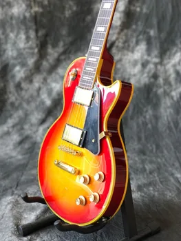 Потребителски Sunburst цвят на електрически китари, махагон тялото ръчно изработени gitaar, мед цвят. палисандър лешояд guitarra