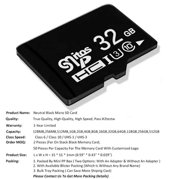 Потребителски логото на Едро истинският капацитет на карта с памет 32GB 16GB, 8GB 64GB 128GB 256GB Micro SD Card Class10 U1 U3 SD оригиналната памет