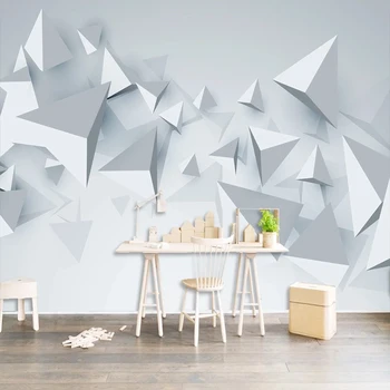 Потребителски снимки на тапети 3D стереоскопичен абстрактно геометрично изкуство стенни живопис Модерна всекидневна офис Декор на стените спалня стенопис