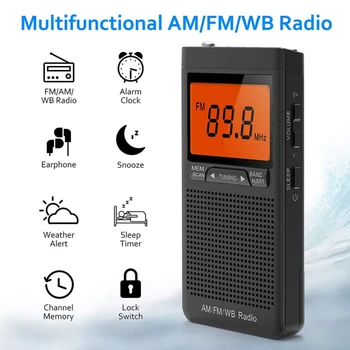 Преносим автоматично търсене на батерията авариен джоба NOAA AM FM Weather Radio Compact