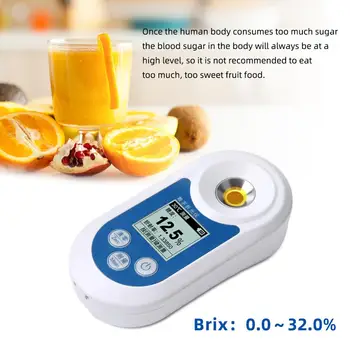 Преносим цифров Рефрактометър Брикс 0-32%/0~55% точност ръководят плод, напитка, мед, жълт Брикс Meter ATC