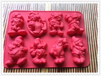 принцеса със седем джуджетата Силикон торта или сапун плесен, Мухъл тенджера форма за печене на едро