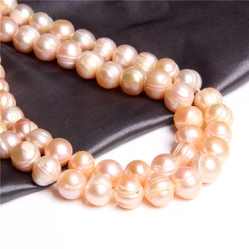 Природни шампанско перлени мъниста кръг 9-10 мм свободни втулка перлени мъниста в момента култивирани сладководни перли за жени, бижута направи си сам
