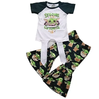 Продажба на едро 2020 мода дрехи за малките момичета тениска +разкроена панталони 2 елемента бутик Детски дрехи Бебешки дрехи, комплекти
