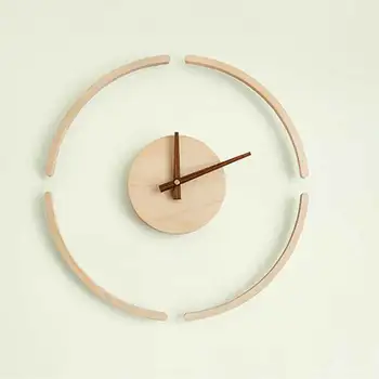 Прозрачен окачване часовници прости дървени висящи часовници творчески стенни часовници декор домакински декоративни стенни часовници