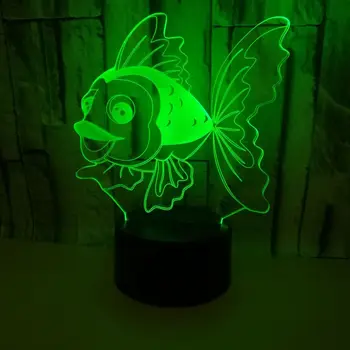 Производителите на директни продажби на риба 3d Led Night настолна лампа прикроватное обучение осветление декоративна творческа 3d настолна лампа