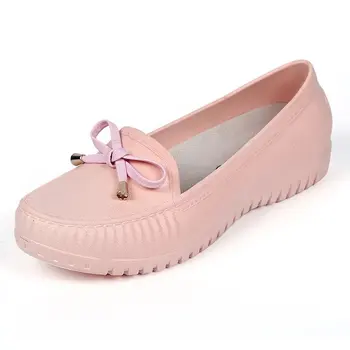 Пролет-лято дъжд ботуши дамска мода тенденция на ниска надмощие вода обувки дребния устата къса тръба защитни обувки