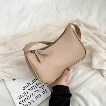 Просто мода жените под мишниците чантата е мека изкуствена кожа дами франзела чанти женски ретро малък клатч портфейл чанти за рамо Bolsa