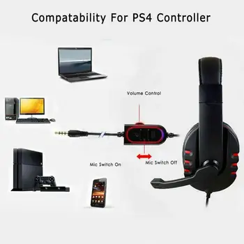 Професионални слушалки слот големи слушалки с лесен микрофон стерео слушалки дълбок бас за КОМПЮТЪР, компютър за геймъри лаптоп PS4 новият X-BOX