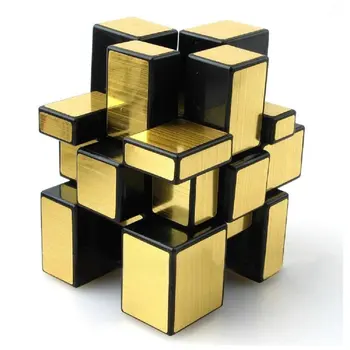 Професионални сребърни и златни етикети три огледала s Magic Cube, 3 огледала гладка Magic Cube Пъзел забавни играчки за деца