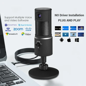 Професия USB микрофон с HD уеб-камера 1080P, уеб камера кондензаторен микрофон за компютър PC Camera микрофон за Twitch Streaming
