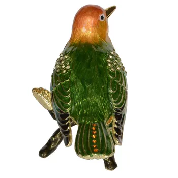 Птицата насесте финансирани скоростна метални бижута контейнер колие притежателя Bejeweled птица миниатюрни фигурки за декорация на подаръци