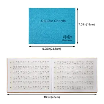 ПУ кожен калъф за преносим ukulele Акорд диаграма ukulele книга-повече от 180 акорди в меки корици лаптоп Акорд диаграма упражнения лист