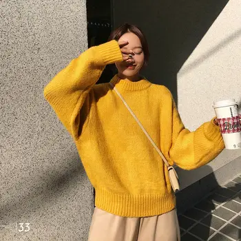 Пуловер Women Ins Sweet Fall Spring Fashion Стара Girls Knitwear японската мода О-образно деколте-популярните дамски пуловери All-New match