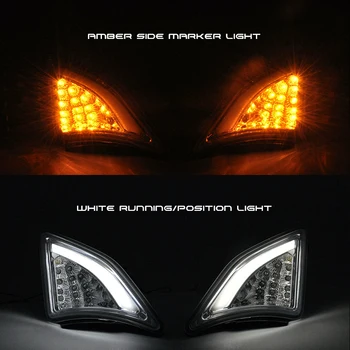Пушена Бял DRL Running Position Light Amber Led Turn Signal Lamp Комплекти за Toyota GT86 2013 - Scion FR-S 2013-