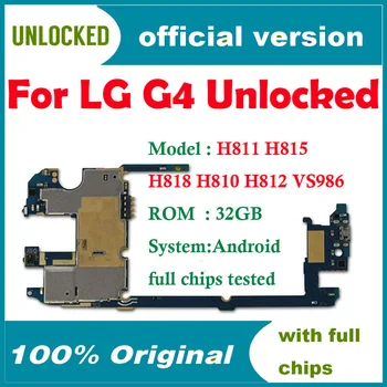 Пълни логически такса за LG G4 H815 Mainboard 32GB оригинален разблокированная логическа такса с чипове за Android официалната системна дънната платка