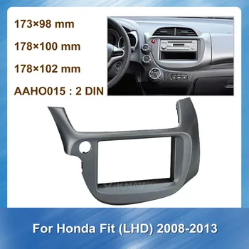 Радиото в автомобила Fasciafor Honda Fit 2008-2013 LHD черно DVD-рамка Комплект за Закрепване на Таблото Адаптер Тапицерия Предна Панел Рамка на Таблото 2 Din