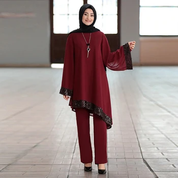 Рамадан Ейд Мубарак Дубай Абая Турция. → мюсюлмански комплекти Ислямска облекло за жени, Ropa Mujer кафтан кафтан Исляма халат Femme