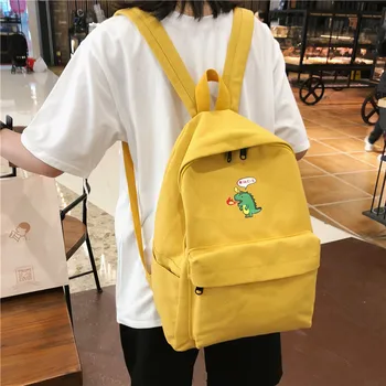 Раница жени платно раница 2019 нов дамски ежедневни студентите училищни чанти за момичета, юноши карикатура чанти за рамо