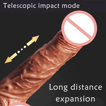 Реалистичен пенис с вендузата телескопична нагревателен вибратор вибратор от секс играчки за жени безжично дистанционно въртене мъниста вибратор вибратор