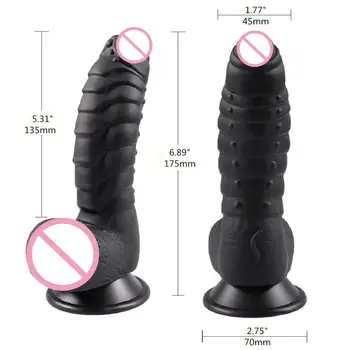 Реалистични вибратори големи вибратори със силен вендузата за ръчно безплатни игри влагалището G-spot анален имитират черно секс играчки за жени