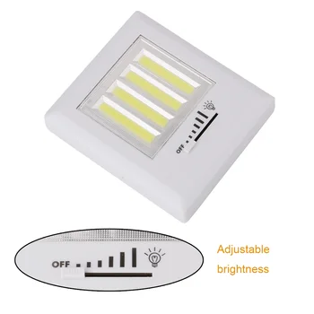 Регулируема яркост на LED Night Light безжична led монтиран на стената лампа на батерии гардероб безжичен COB премина под шкаф светлина