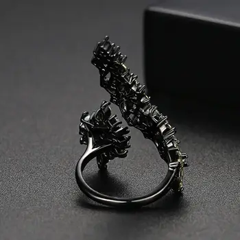 Регулируеми жени AAA Циркон кристал отворено предно пръстен Crystal цвете пръстен старинни бижута партия gif женски аксесоари са на мода