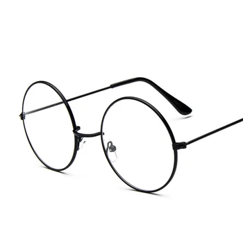 Реколта Кръгли рамки за очила, прозрачни лещи за мъже метална дограма стъклени очила gafas De Sol стъклени прости очила