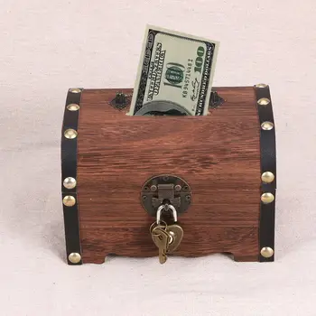 Ретро Кутия, За Съхранение На Съкровища Пират Съкровище Прасенце Организатор На Спасителния Кутия Калъф С Ключ За Дома