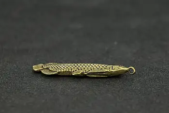 ретро месинг златната рибка arowana висулка ключодържател пръстен, висулка украшение миниатюрен фитинг ключодържател висулка за украса p5200