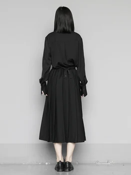 Ретро тъмен 10000-годишният стил плиссированная пола made by Japan Yoshi Yamamoto style piano skirt new women half
