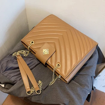 Решетчатая голяма чанта 2020 мода нов високо качество изкуствена кожа дамски дизайнерска чанта с голям капацитет на рамото си чанта пратеник